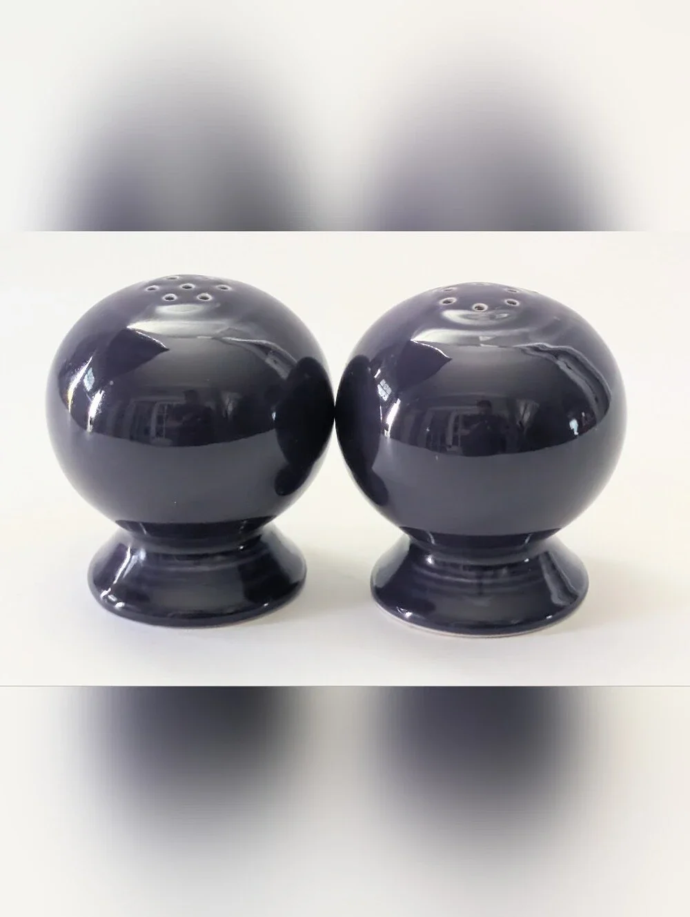 Dark Purple Fiesta Ware Ceramic Salt and Pepper‎ Shaker Set Retired Great